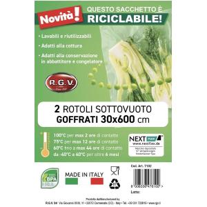 ElettroCart: elettronica e cancelleria - Scheda prodotto: 47609 - ROTOLI  GOFFRATI X SOTTOVUOTO 20X600 2PZ CUCINA ALIMENTI FRESCHI - FOODSAVER  (ELETTRODOMESTICI - ACCESSORI COTTURA); 7101