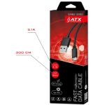 CAVO DATI + CARICA USB - USB/MICRO USB 3MT ATRAX NERO